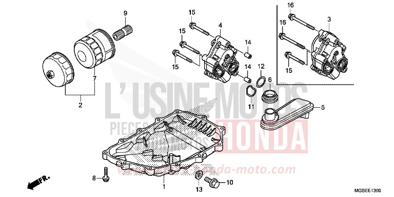 CARTER D'HUILE/POMPE A HUILE von NC700S DCT SEAL SILVER METALLIC (NHA14) von 2013